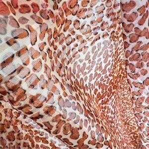 Leopard Print fabric lightweight see through 3 yards, new never been used